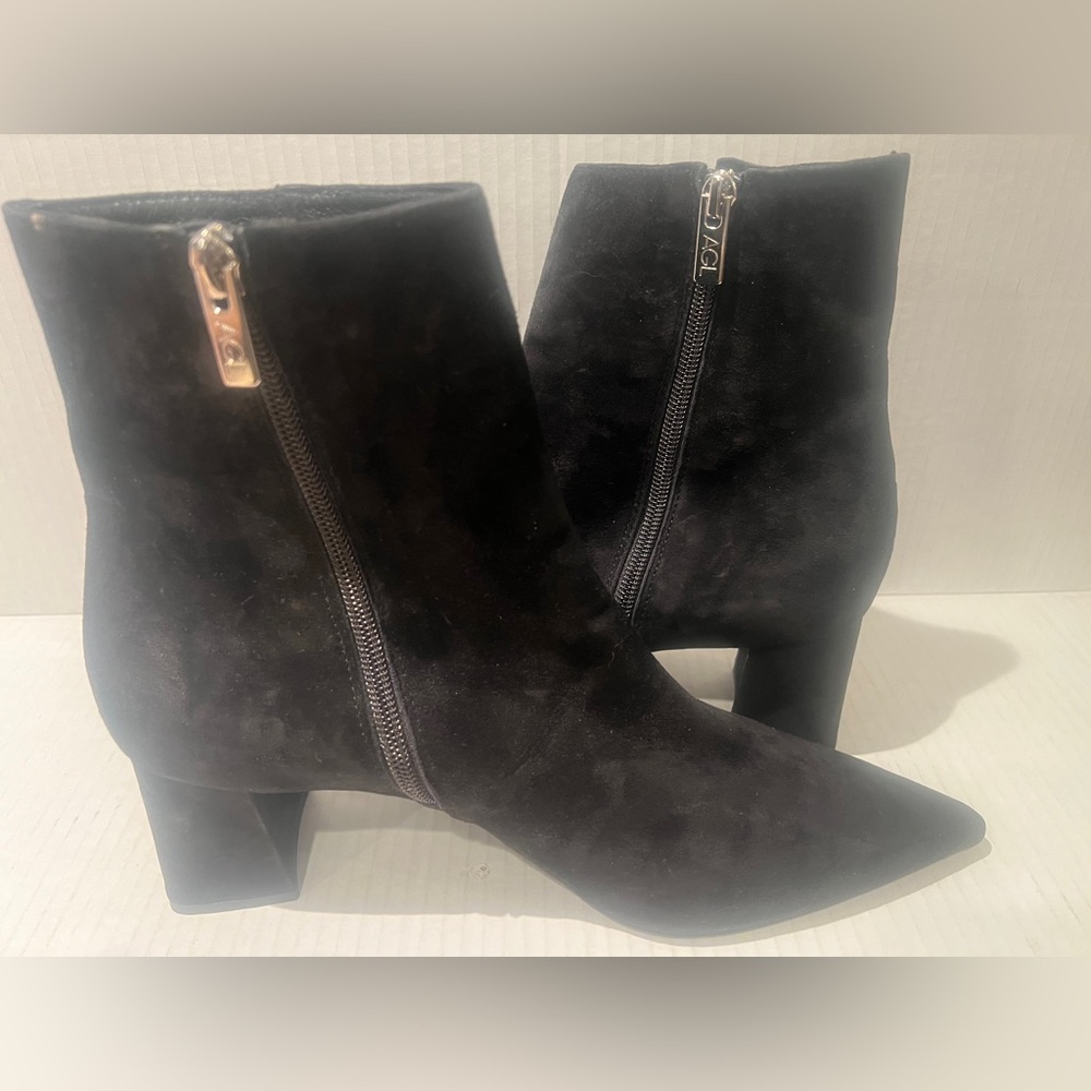 Agl Mimma Pointed Toe Block Heel Black Suede Wome… - image 1